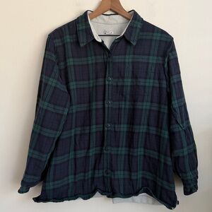 L.L. Bean Fleece Lined Flannel Shirt plaid Women's Size XL P